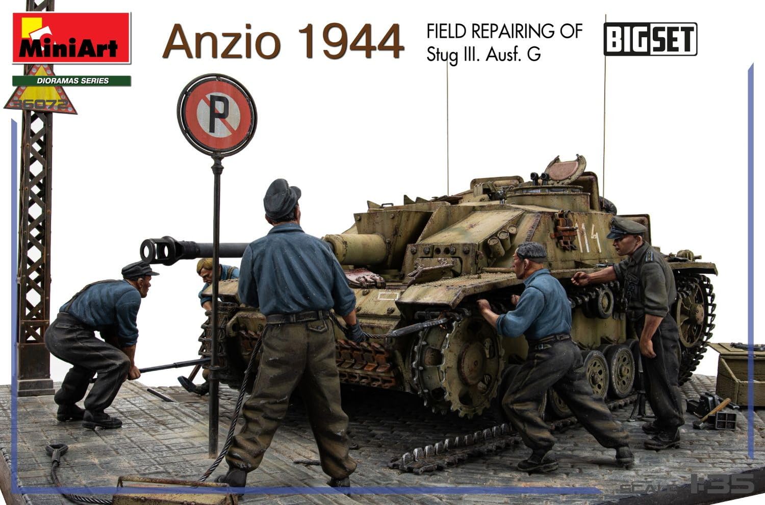 Mini Art 36072 1:35 Big-Set Anizo 1944 Instand.StuG.III - originalgetreue Nachbildung, Modellbau, Plastik Bausatz, Basteln, Hobby, Kleben, Modellbausatz, Zusammenbauen, unlackiert