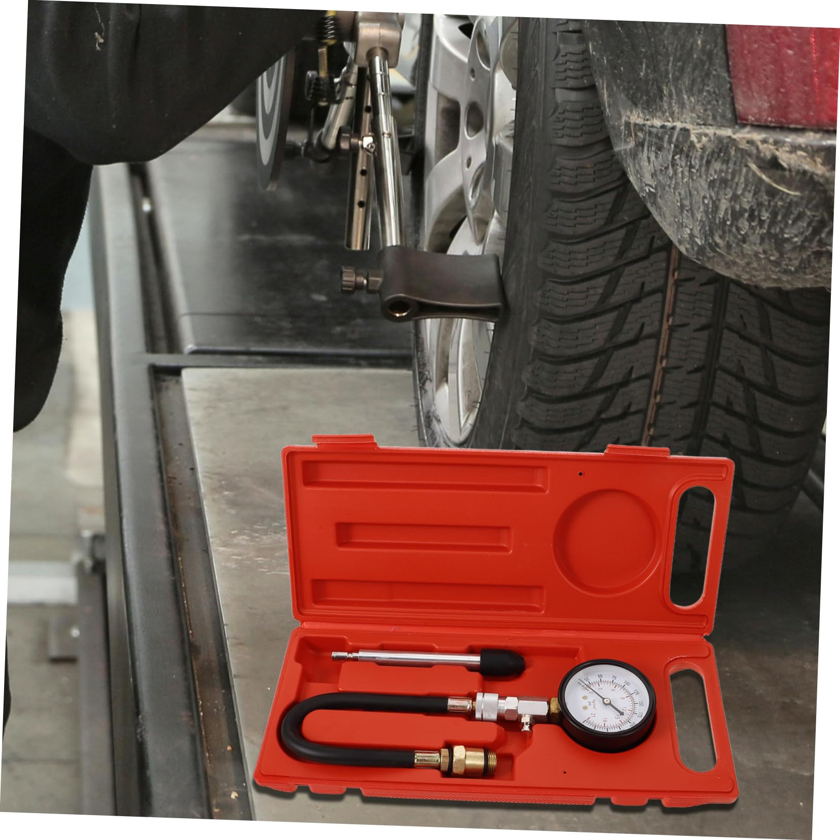PLAFOPE Comprobador De Compresión De Cilindros Medidor De Compresión Automotriz Kit De Manómetro Herramienta Profesional Para Comprobador De De Motor