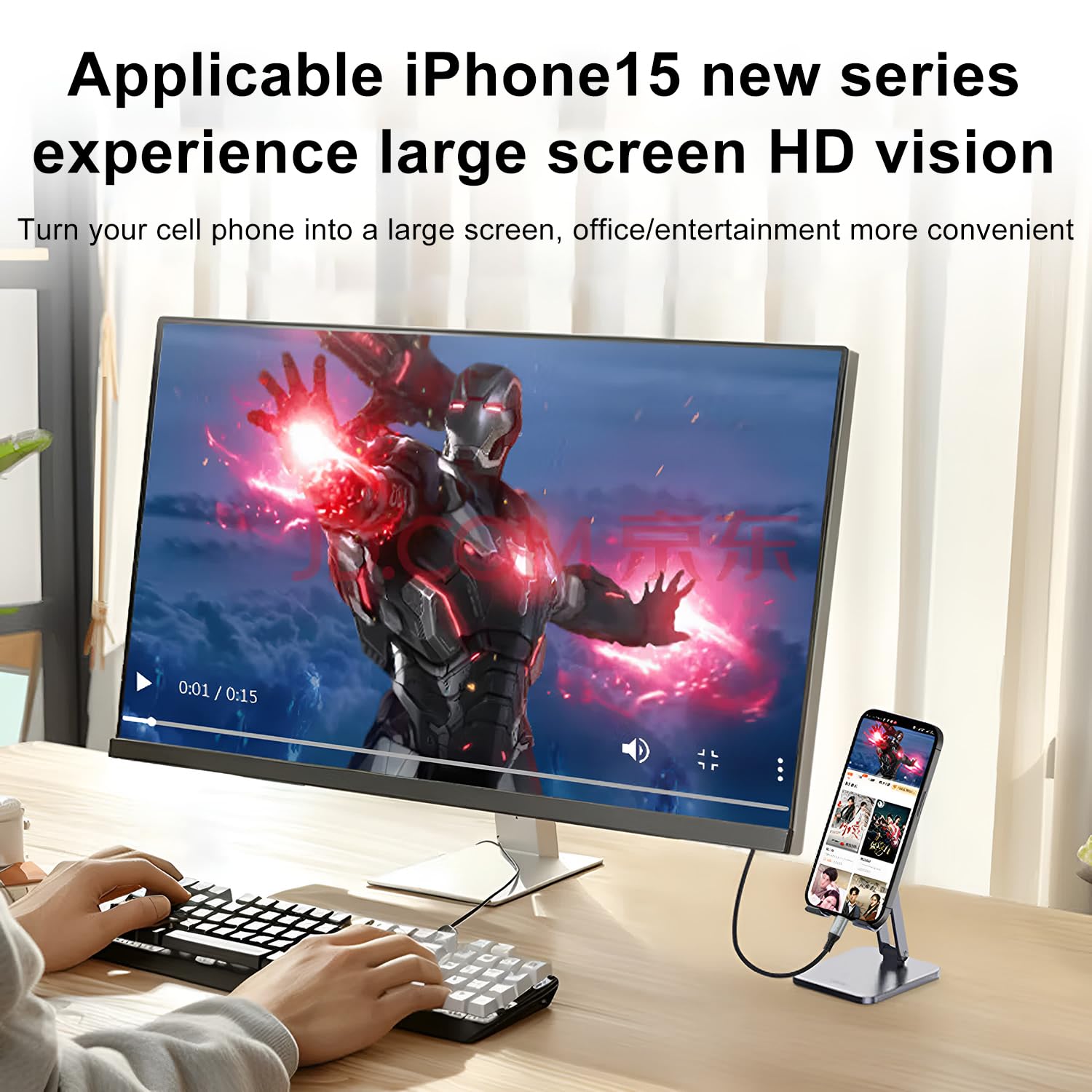 Câble USB C vers DisplayPort 2.1, 16K 30Hz 8K 60Hz 4K 240Hz 40Gbps, Thunderbolt 4/3 vers DP Cable 2.1, Compatible avec Macbook Pro/Air pour Macbook iPhone 16/15 Pro Max, 2M