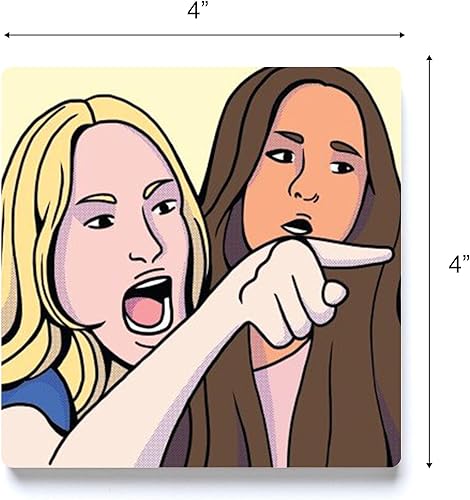 Miniatura 4 de Posavasos con meme de gato 1, decoración del hogar Joyride, posavasos de cerámica individual, posavasos cuadrados individuales de 4 pulgadas, parte