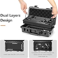 Vista 4 de AMAZEAR Osmo 360 - Funda rígida de doble capa IP67, impermeable, a prueba de golpes, para DJI Osmo 360 Adventure Combo Accesorios, portátil