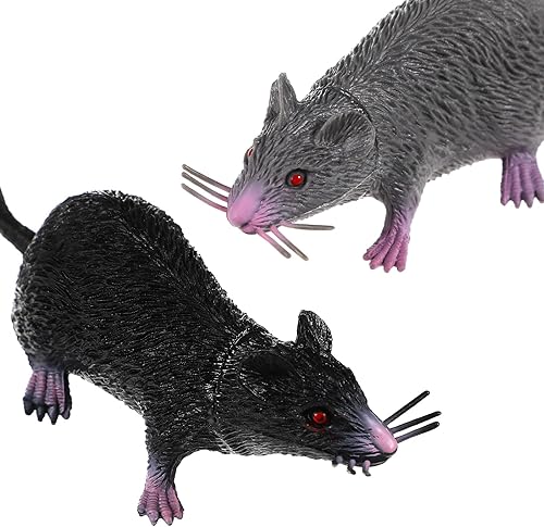 Miniatura 8 de Rata falsa realista de Halloween de ratones falsos de juguete de ratones espeluznantes juguete de plástico vívido ratón para fiesta de Halloween