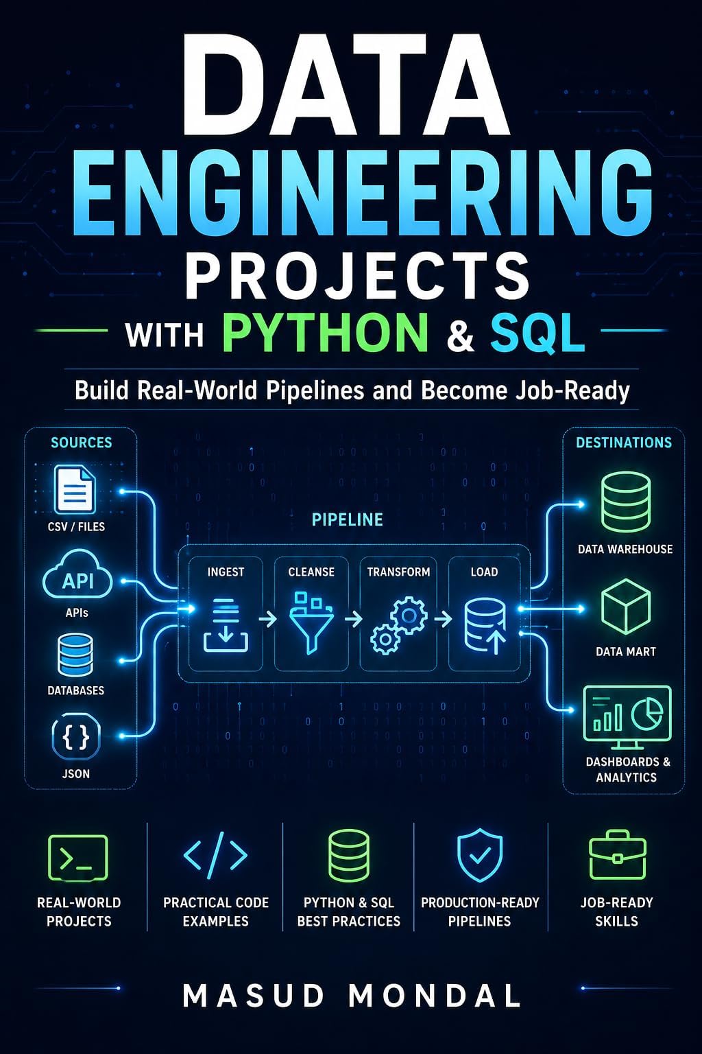 Data Engineering Projects with Python & SQL: Build Real ETL Pipelines, Data Warehouses & Analytics Systems (Beginner to Job-Ready, 2026) (Data Engineering with Python Series)