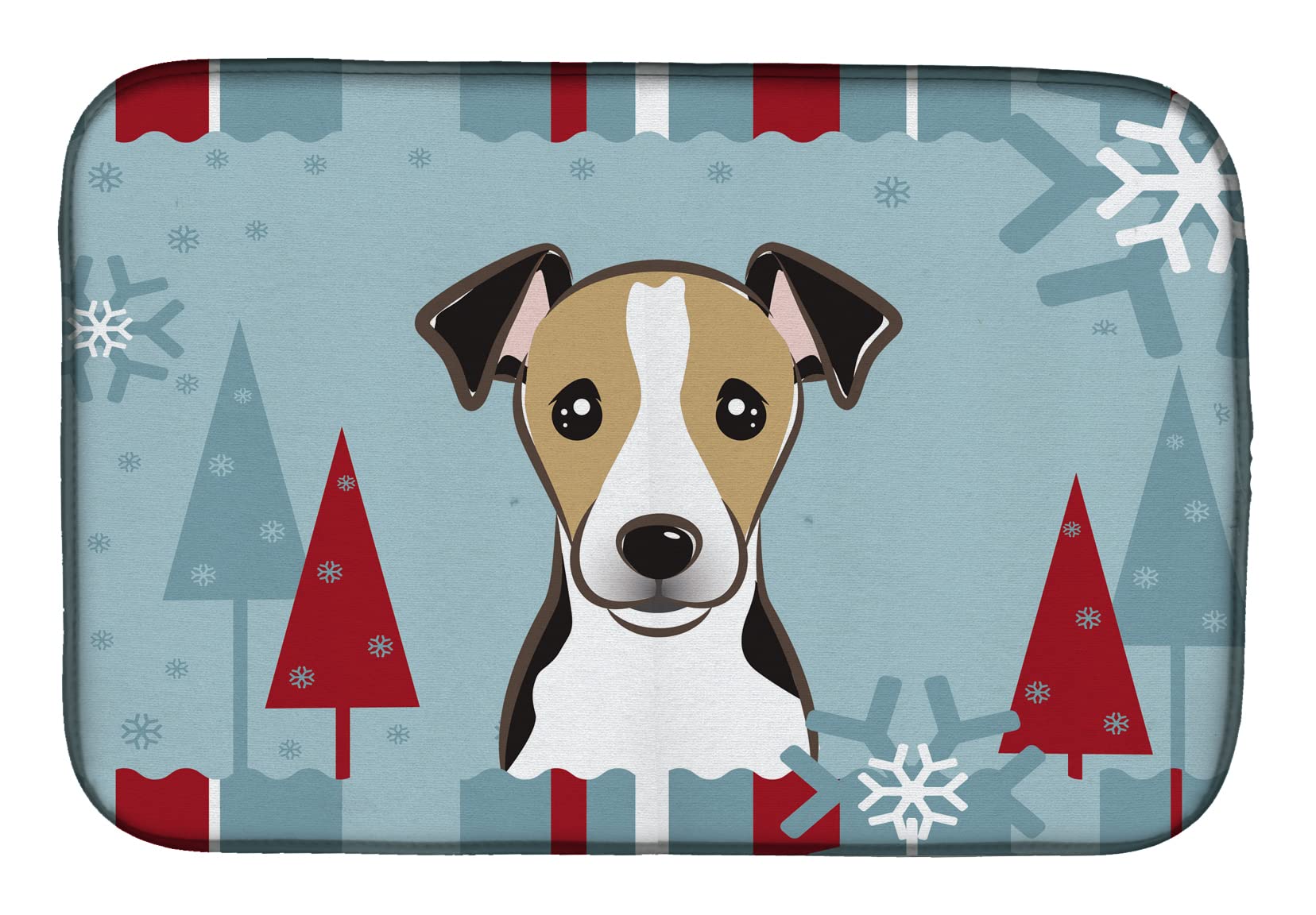 Tapis d'égouttage pour vaisselle Jack Russell décor de Noël parfait pour votre plan de travail