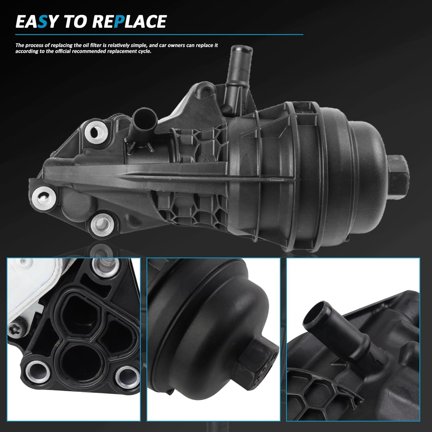 MUNIK 2701800500 Engine Oil Cooler for Mercedes-Benz 2012-2019 CLA GLB Class CLA220 CLA260 AMG CLA35AMG GLB35AMG Replace# 2601800400 260180040064 2701800610 270180050064 2701800810