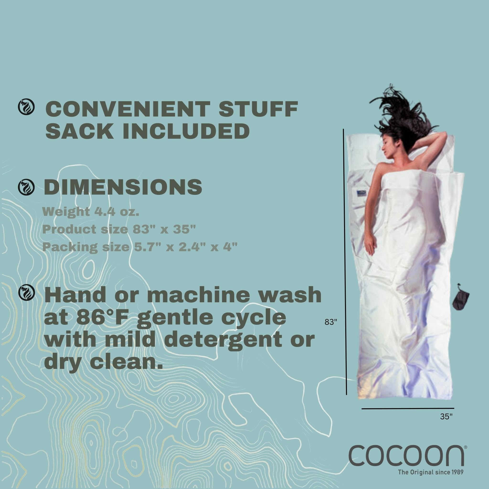Cocoon Inlet Silk Eco White, unisex, 750217001, biały, 1 (Mumie)