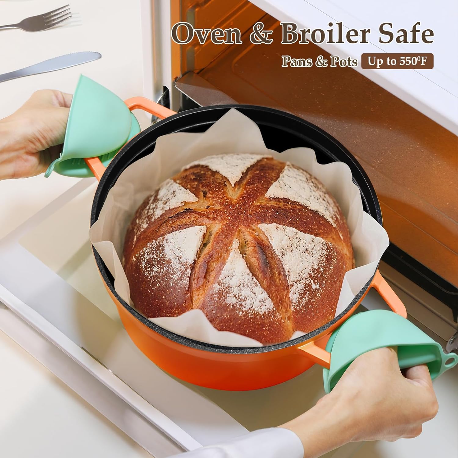 8 Pcs pots and pans set,cookware set non stick,pots and pans set Oven-safe and dishwasher-safe,PFAS/PFOA Free,Induction Dishwasher Oven Safe cookware set (Orange)