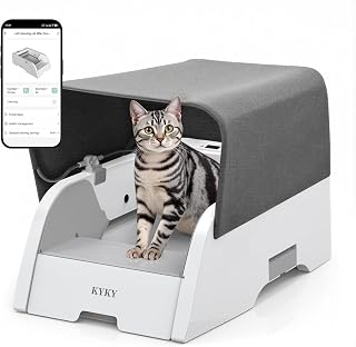 2 in 1 Self Cleaning Litter Box with APP Control, Open or Covered Canopy Design to Meet Cats' Varying Preferences, Large Automatic Cat Litter Box for Multiple Cats, Quiet, Odorless & Safe