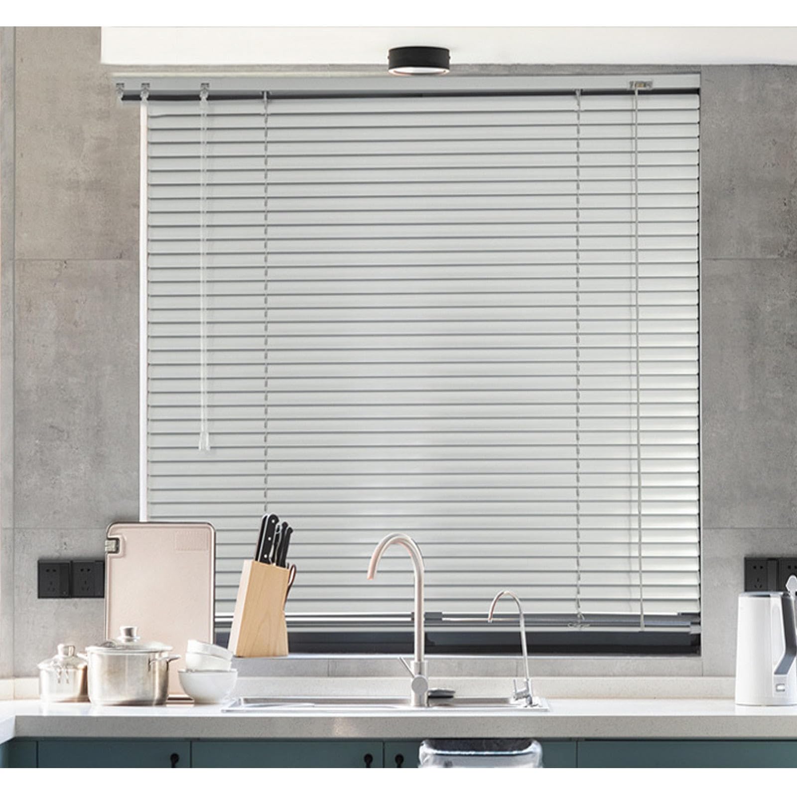 Persianas Venecianas Metálicas De Aluminio,Lamas De 25mm,Persianas Horizontales De Oscurecimiento Para Ventanas,Persianas Metálicas De Ajuste De Luz Anti UV,Fácil Ajuste,WxH-100x200cm/39.5x79in