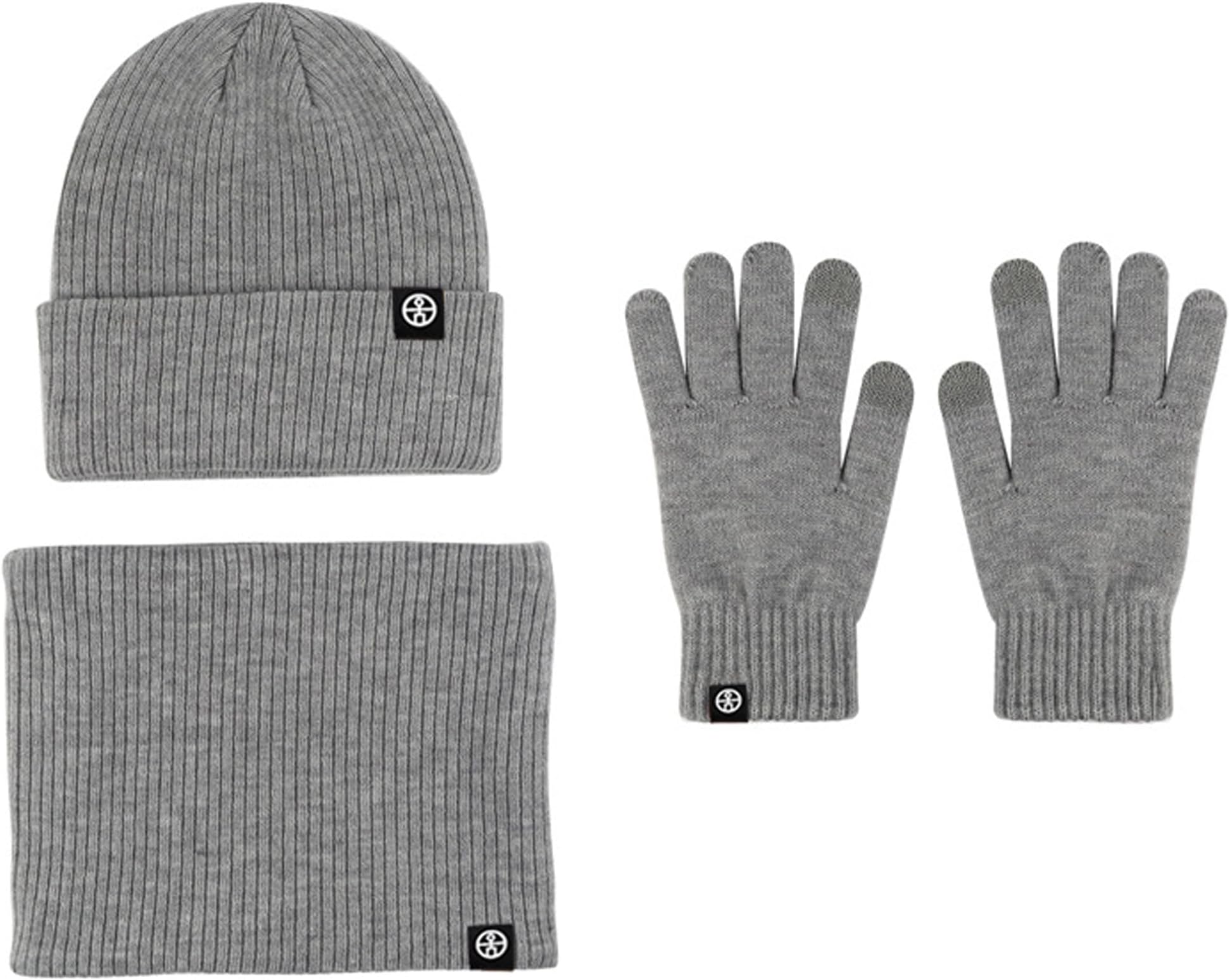 Knit Scarf/Hat/Gloves Set,Soft Warm Beanie,Touch Screen for Families Friends Unisex Cable Knit Winter Cold Weather Gift Set