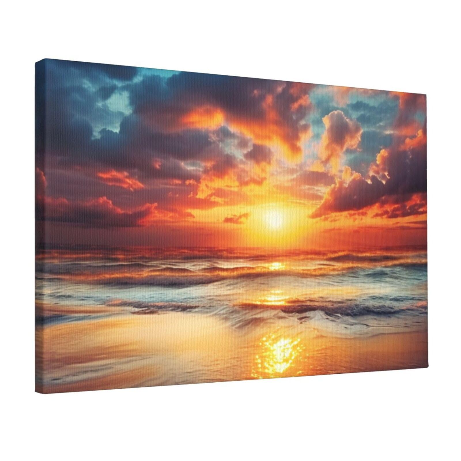 DWVTSLH Cloudy Sunset Sky Poster Paintings Canvas Wall Art Bedroom Prints Home Decor Hanging Picture Modern Home Artworks Aesthetic for Living Room Office Wall Decor 12x18in Unframed