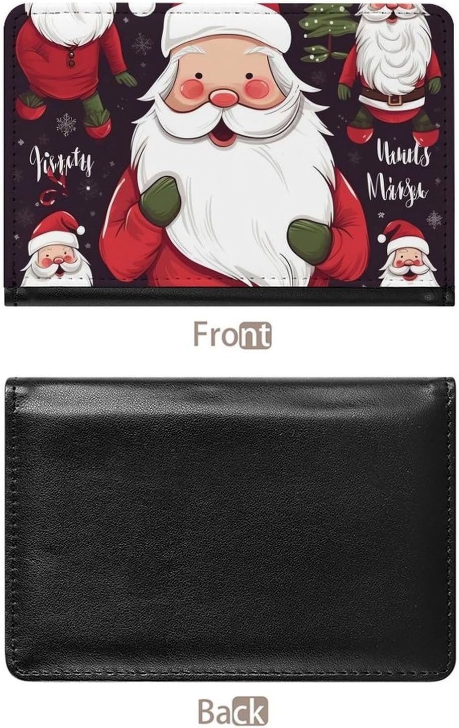 Cute Passport Holder for Travel,Personalized Multi-Functional Passport Cover with Card Slots,Slim Christmas Santa Claus Printed Passport Wallet for Women Men
