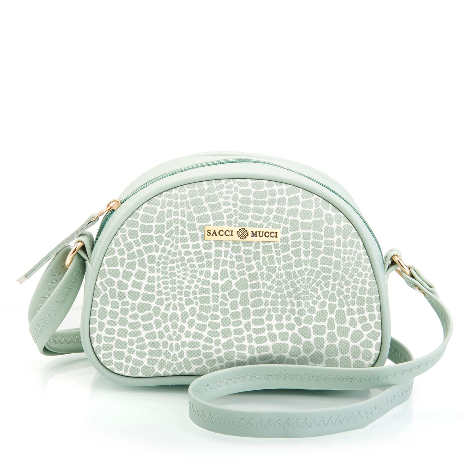SACCI MUCCI womens sling bag | Cross Body Sling Bag for Girls/Women | Women Sling Bag With Adjustable strap - Alligator Print (Mint Green) (B0C1ZDJG6D) Amazon Price History, Amazon Price Tracker