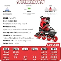 Vista 27 de PAPAISON Adjustable Inline Skates Boys Ages 4-16, Roller Skates for Girls Kids Ages 5-8 8-12 with Full Light Up Wheels, Outdoor Skates Illuminating
