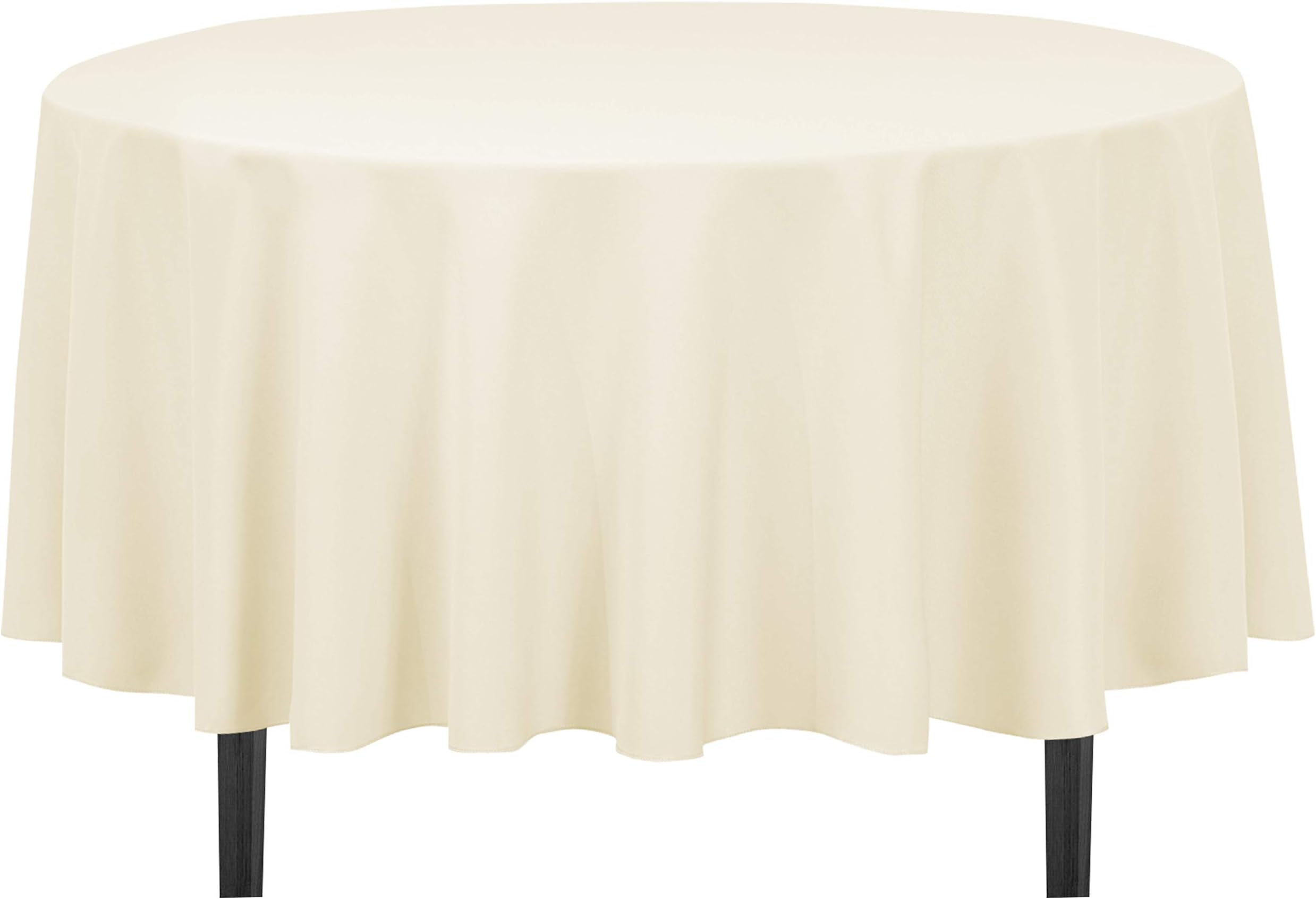LinenTablecloth 90-Inch Round Polyester Tablecloth Ivory