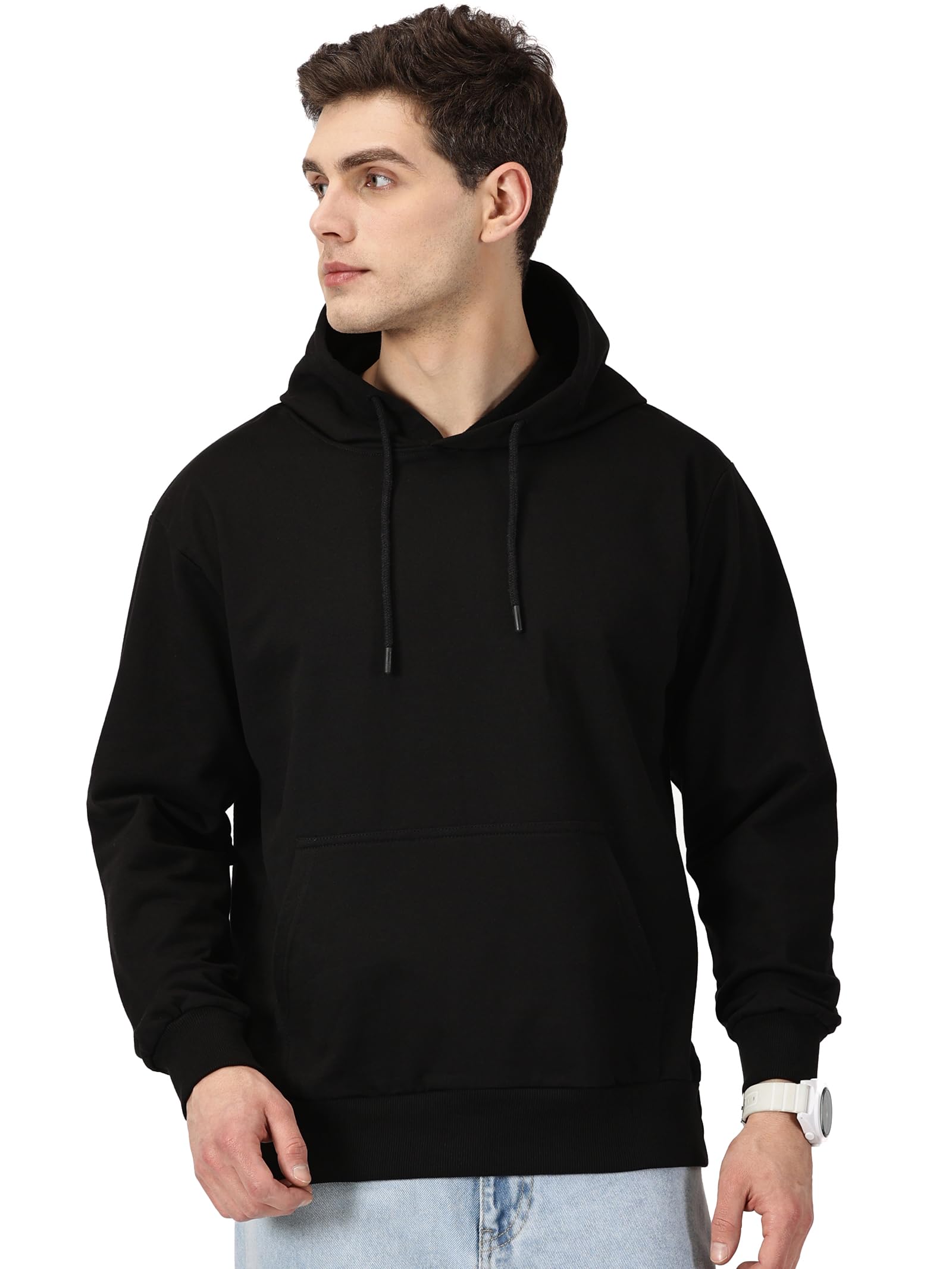 RSO Outfits Unisex Regular Fit Full Sleeves Hoodies/Sweatshirt M Black