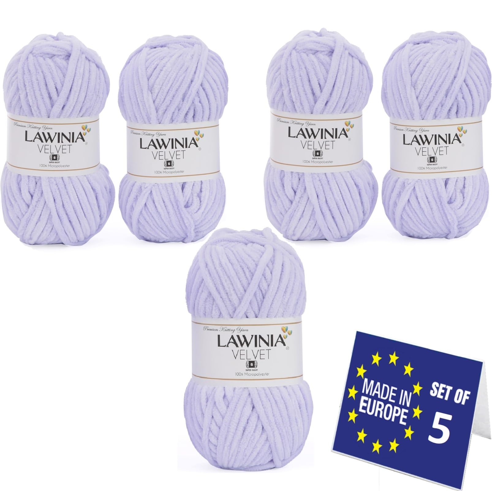 LAWINIA Premium Soft Chenille Yarn Chunky for Knitting Thick Velvet Yarn, Does NOT SHED, Plush Crochet Chunky Wool