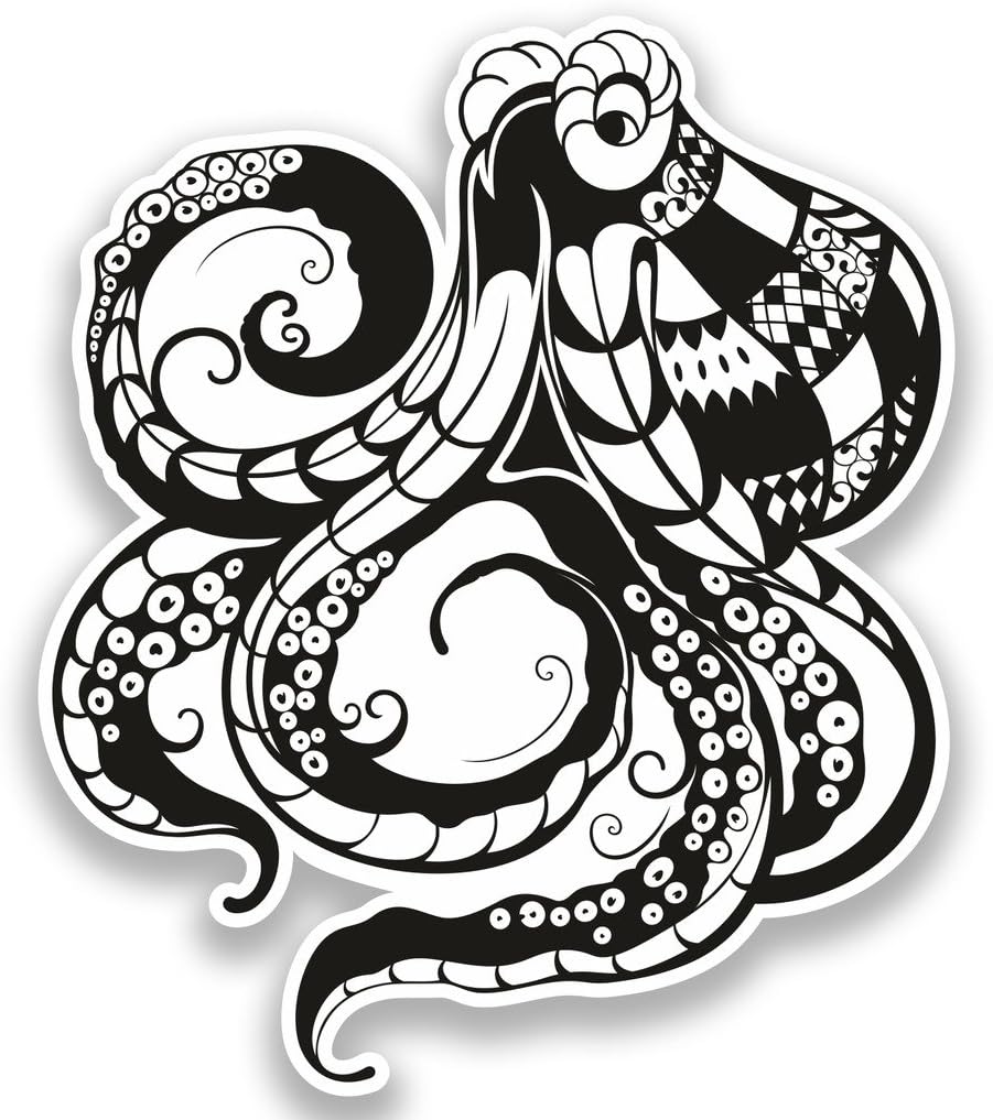 2 x 15cm/150mm Octopus Vinyl Stickers Travel Luggage Sea Animals #7372