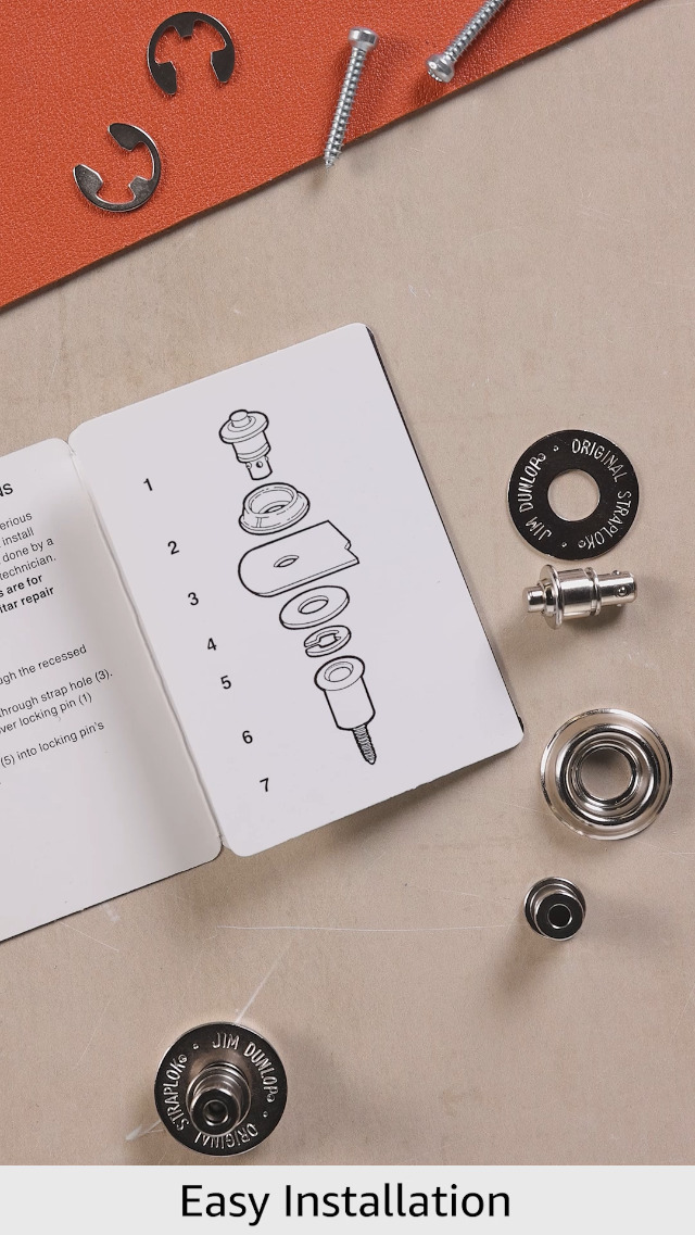 Amazon.com: Jim Dunlop Straplok® Strap Retainers Flush Mount