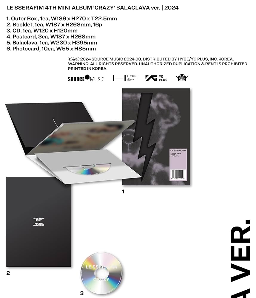 Amazon.co.jp: LE SSERAFIM 4tH Mini Album [CRAZY (BALACLAVA