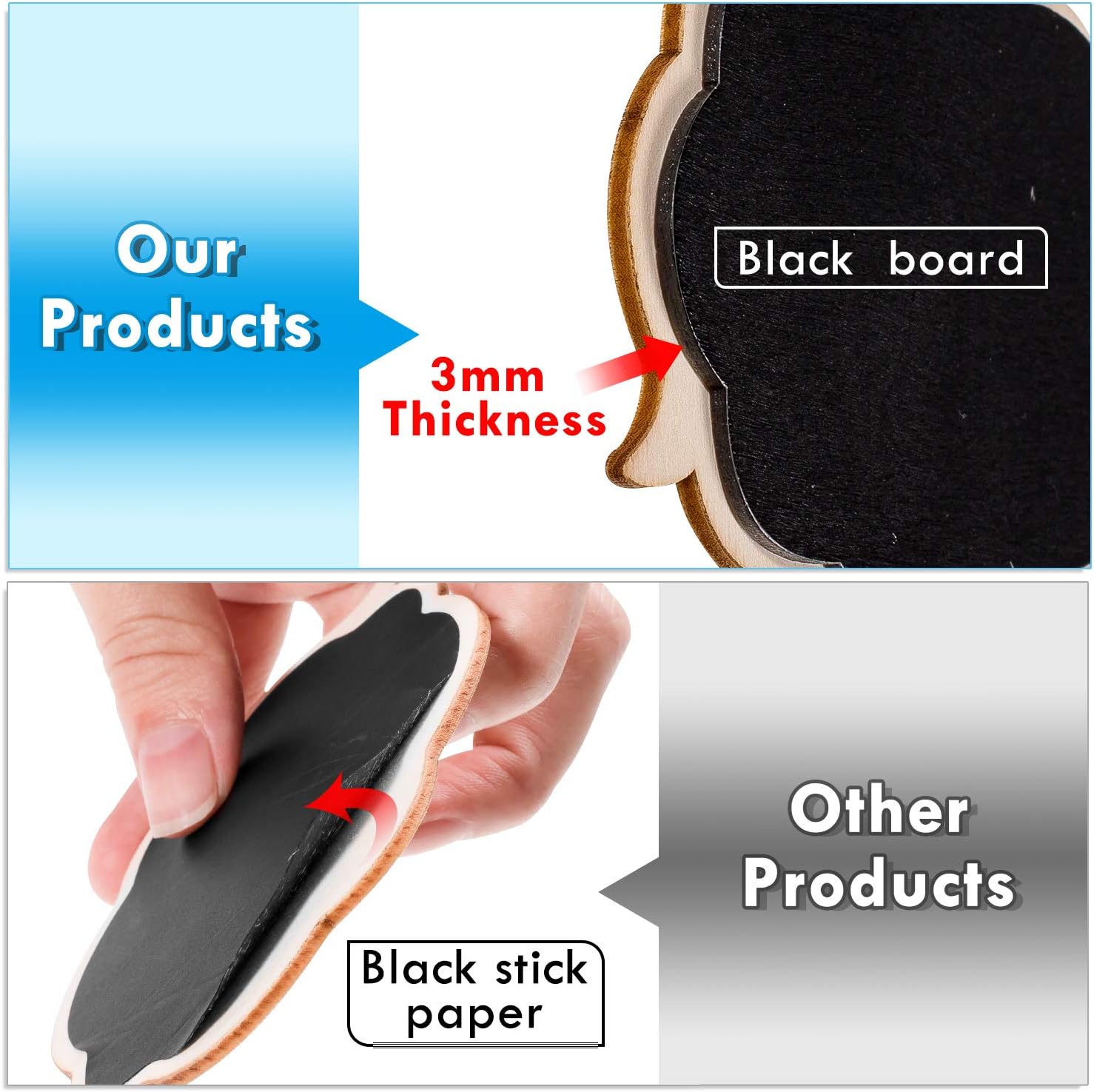 Whaline Mini Chalkboards with Stand, 30 Pack Small Rectangle Blackboard with Marker Pens,Chalk Cases and Cleaning Cloth for School,Message Board Sign,Wedding,Party,Table Numbers,Food Signs,Event Decor