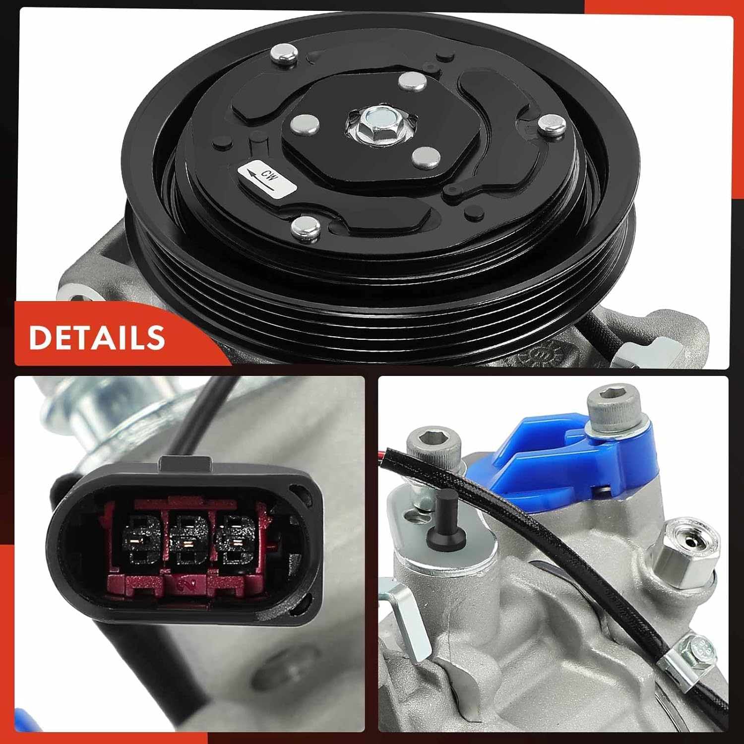 A-Premium Air Conditioner AC Compressor with Clutch Compatible with Audi Q7/Q8 2021-2024, A6 Quattro 2019-2024, A7 Sportback 2019-2023, S4/S5 2018-2024, S5 Sportback 2018-2024 & Porsche Macan