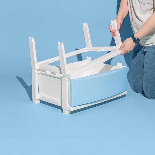 Miniatura 5 de IRIS USA Organizador de almacenamiento de cajones de plástico, 4 cajones, para suministros de arte para el aula, baño, dormitorio, lavandería, marco