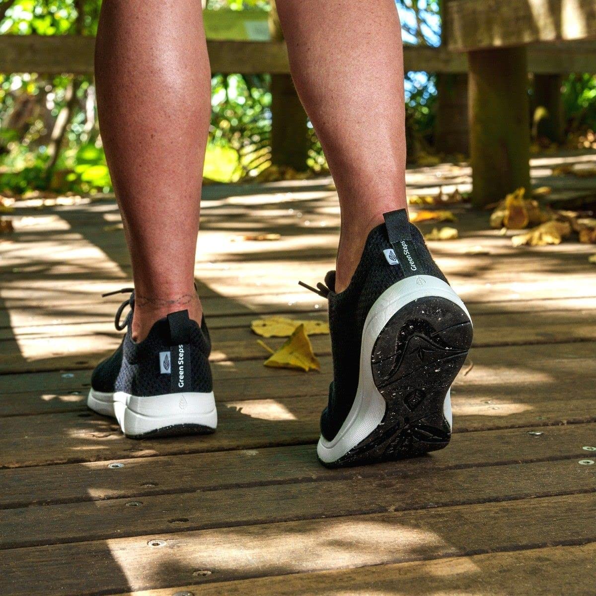 Green Steps Zapatillas ortopédicas con soporte del arco plantar fabricadas a partir de materiales sostenibles. Brindan comodidad y apoyo para aliviar el dolor en el pie Blanco & Negro Talla 42