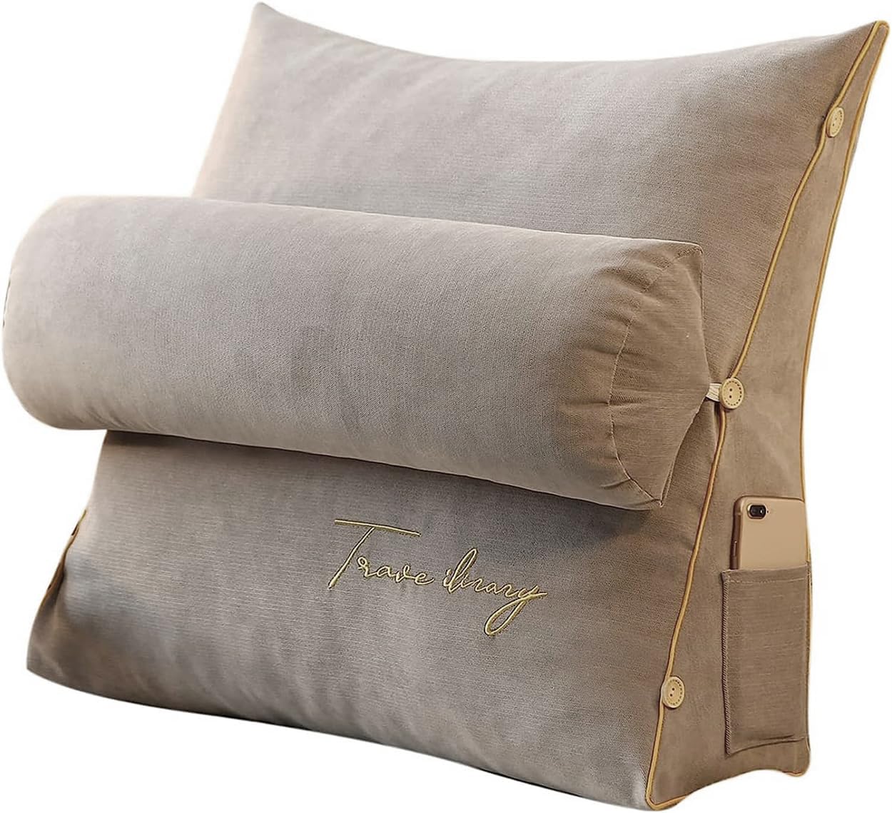 Wedge Reading Pillow, Lumbar and Back Support Headboard Pillow, Bedrest