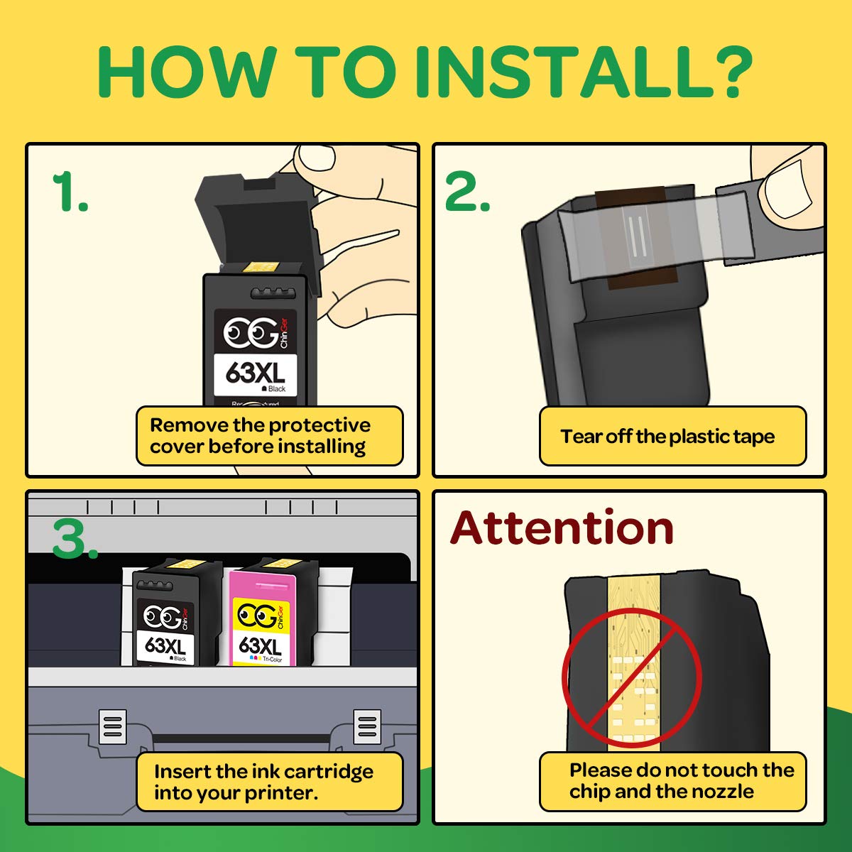 Amazon.com: CG CHINGER Remanufactured Ink Cartridge Replacement for HP 63  63XL to use with HP OfficeJet 5255 5258 5260 3830 Envy 4520 4516 DeskJet  1112 2132 3630 3632 Printer(1 Black, 1 Tri-Color)… : Office Products