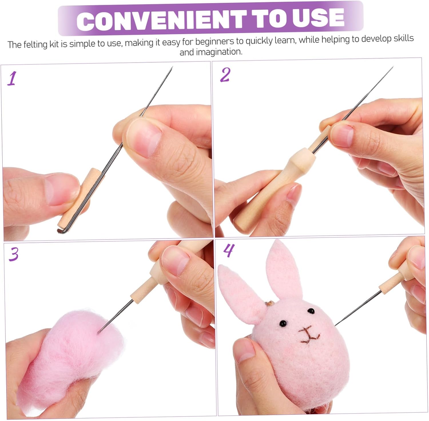 Gadpiparty 1set Wool Felting Kit for Beginners Colors of Needle Punch Embroidery Tools for Crafts and Unique Decorations Engaging Crafting