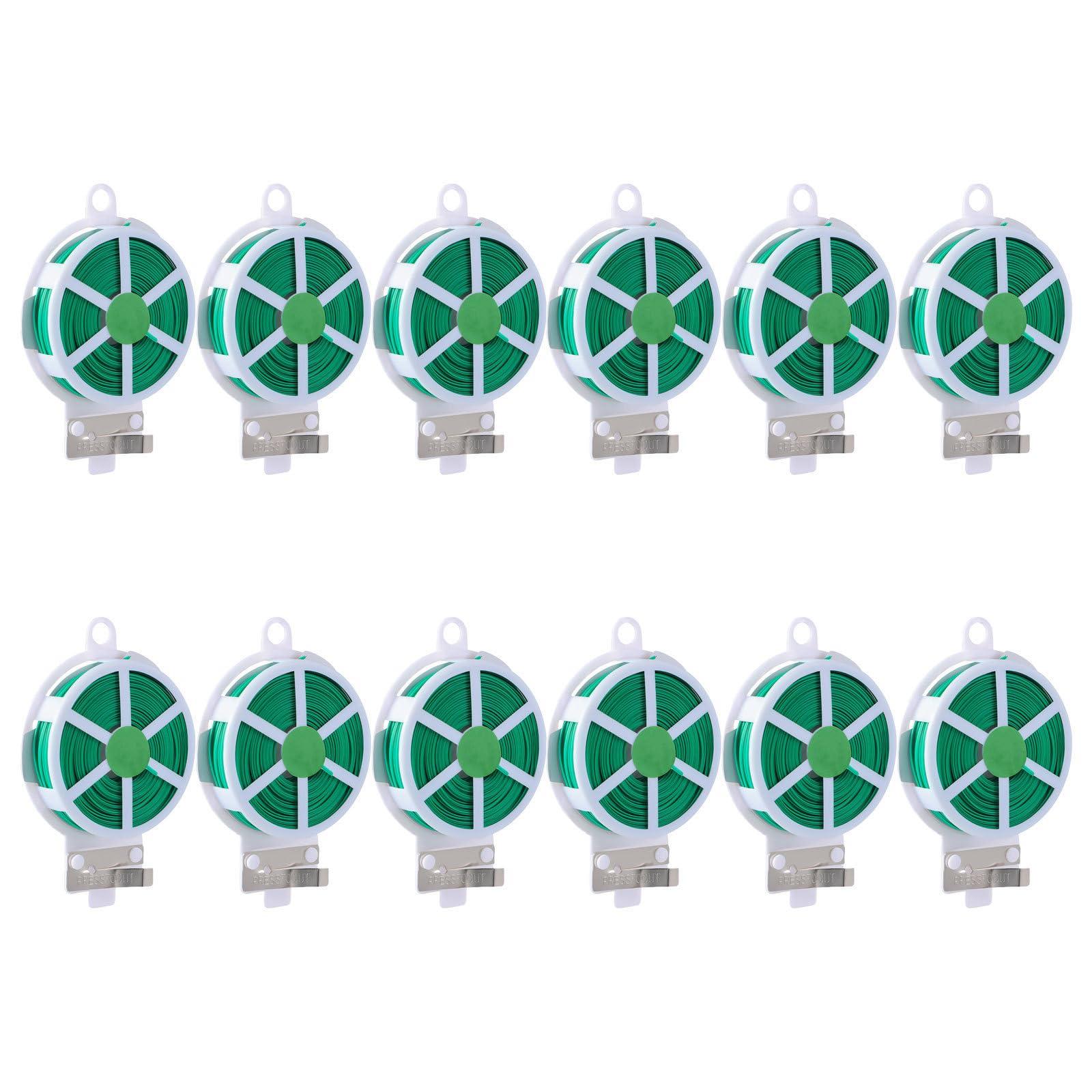 POPETPOP 12 Pezzi di Filo Verde Rivestito in Ferro e PE per Piante Rampicanti e Alberi, Legacci da Giardino Riutilizzabili per Cura Delicata, per Giardinaggio All'aperto