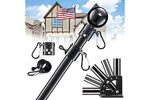 House Flag Pole Holder Kit: 5ft Heavy Duty Metal Flag Pole Holder
