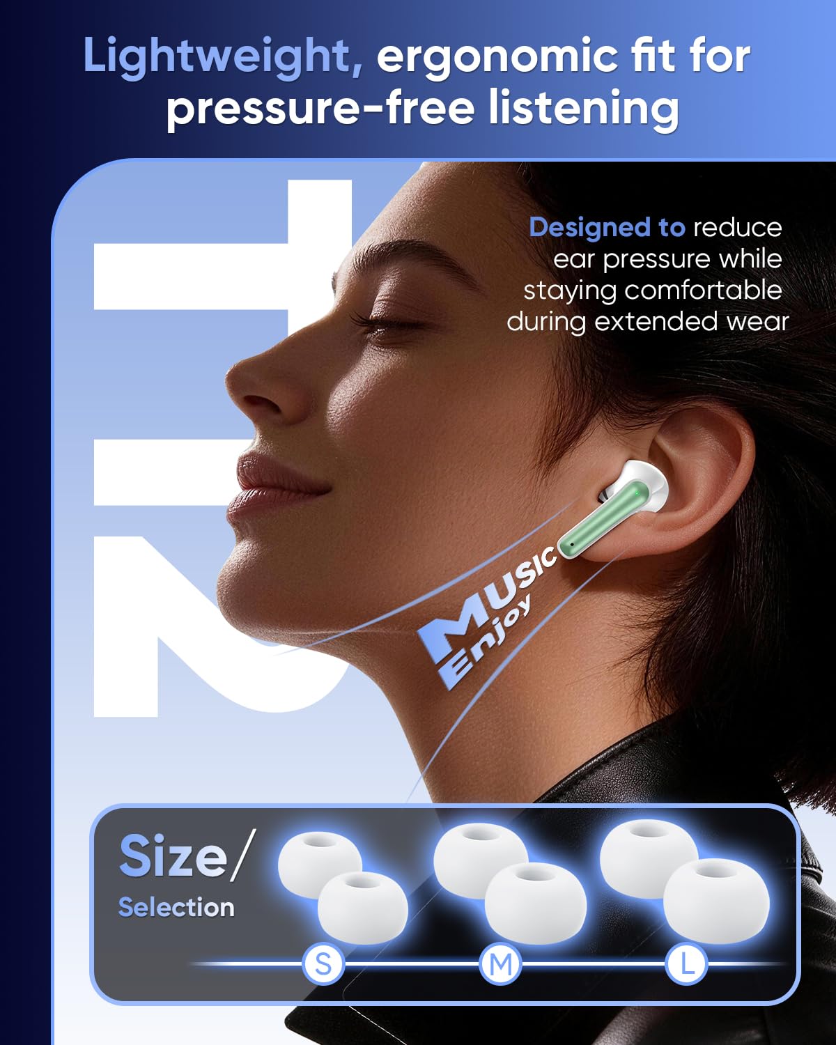 ZIUTY Auriculares inalámbricos, Bluetooth 5.4, estéreo de graves profundos