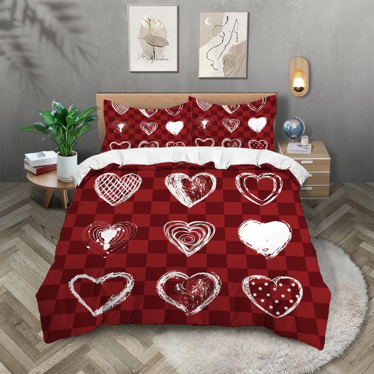 Housse de couette à carreaux rouges pour infuser de la joie dans sa chambre d'enfant