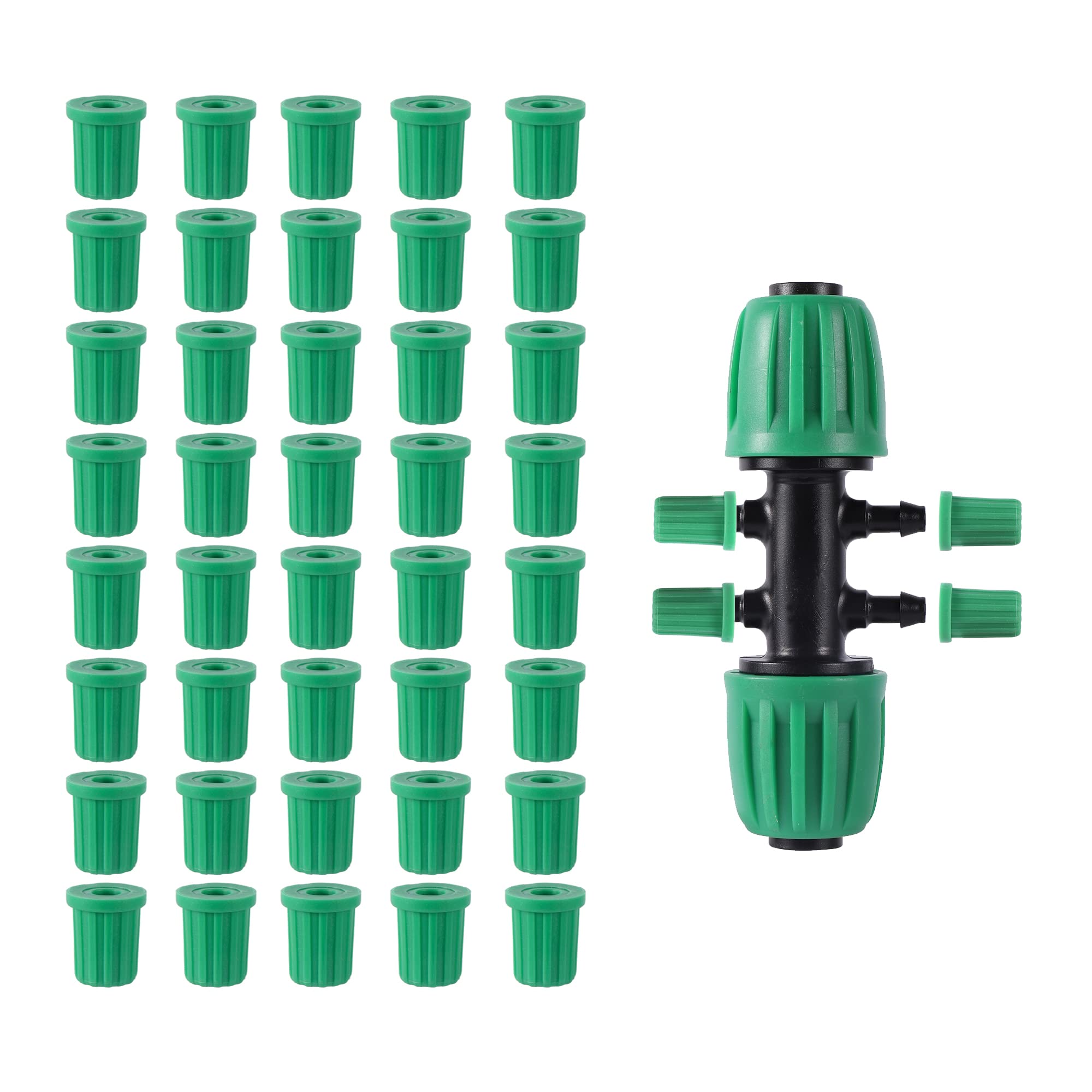 1/4 Barb Connector Plug Cap, Rubber Plug Fitting for 1/4 Hose Irrigation System (Pack of 40 1/4 Inch Plug)
