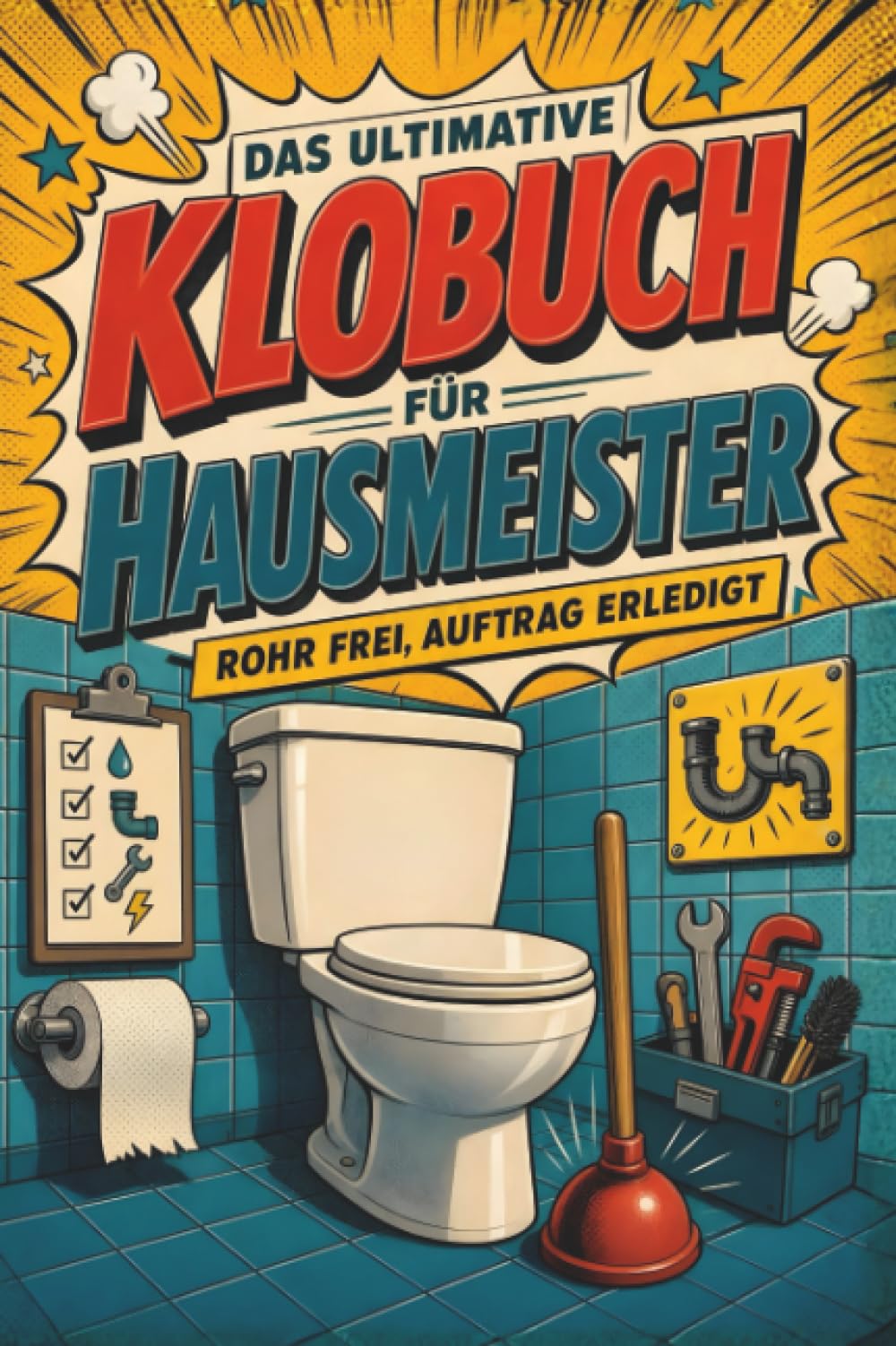Das ultimative Klobuch für Hausmeister: Rohr frei, Auftrag erledigt. Lustiges Geschenk für Hausmeister, Werkzeug und Gebäudetechnik
