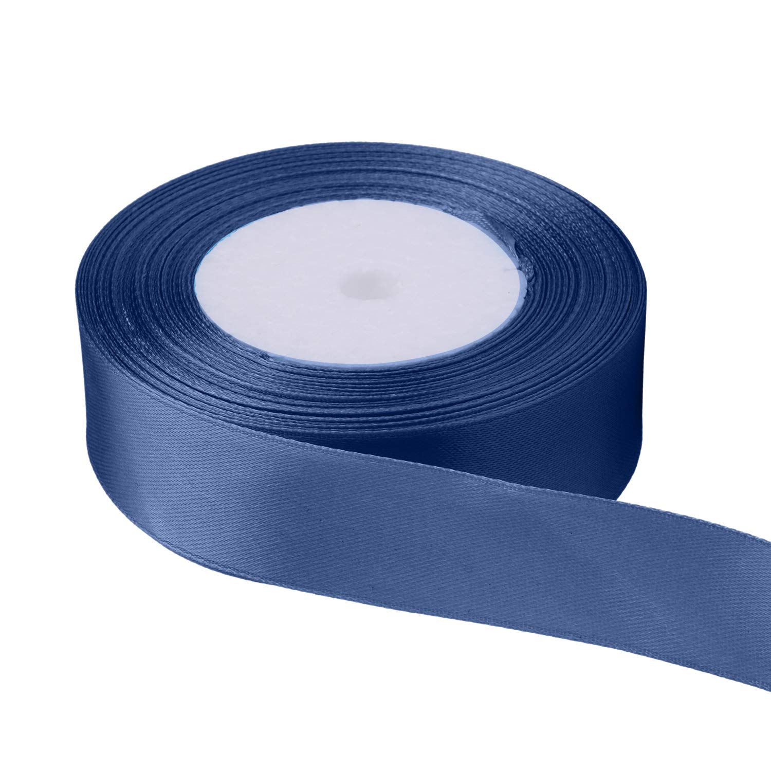 Event Decor Shop Navy Satin Ribbon 25M Roll – 100% Polyester Fabric Craft Ribbon for Gift Wrapping, Sewing, Card Making & Decorations – Smooth Double-Faced Finish – Ideal for DIY & Party Projects