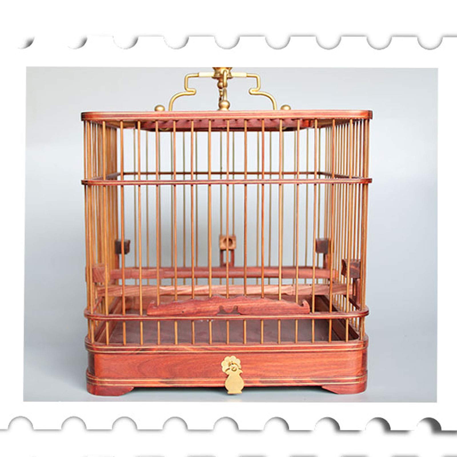 Amazon.co.jp: 鳥かご/鳥籠 伝統的な中国風の木の鳥の鳥の檻の