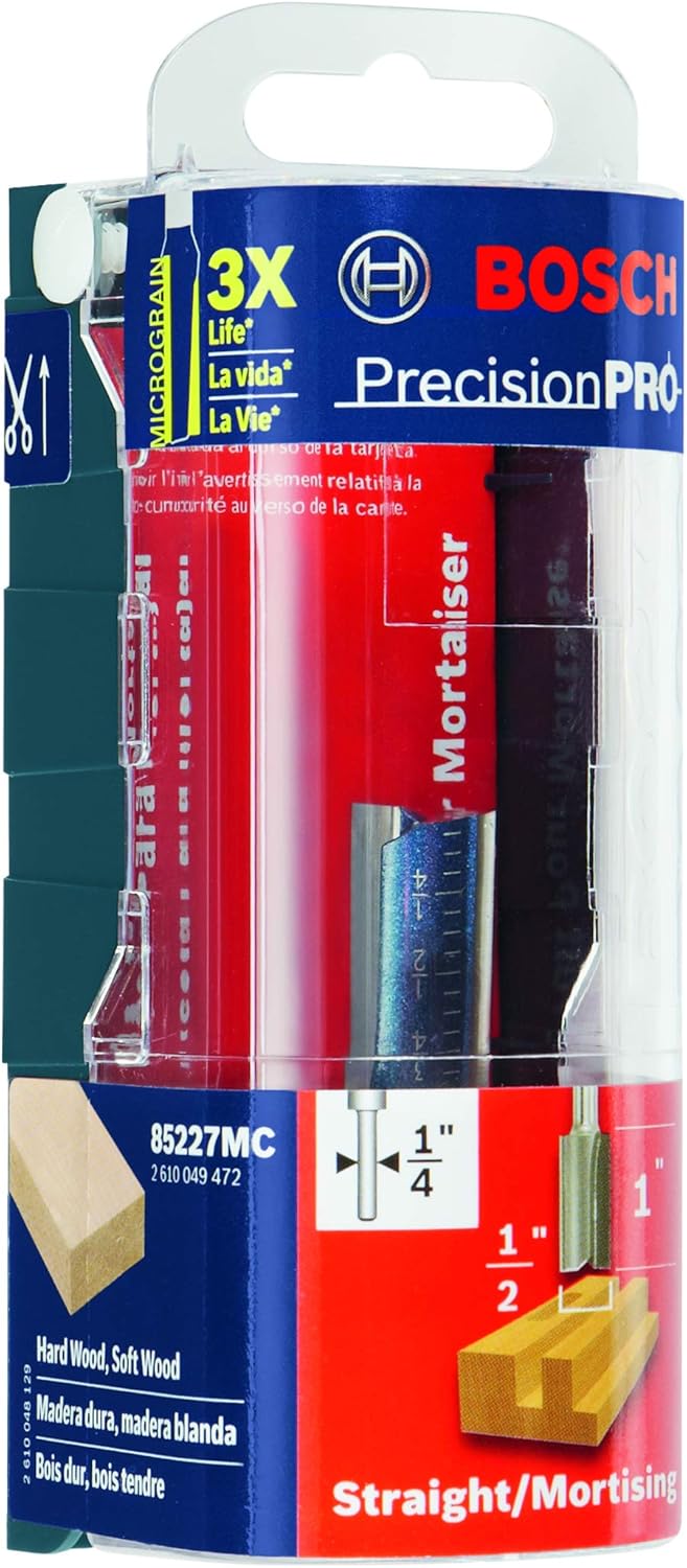 Bosch 85227M 1/2 In. x 1 In. Carbide Tipped 2-Flute Straight Bit