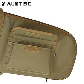 AUMTISC Soft Rifle Case, Shotgun Carrying Bag, Gun Cases for Scoped Rifles with Adjustable Shoulder Strap and Pocket, Khaki 44