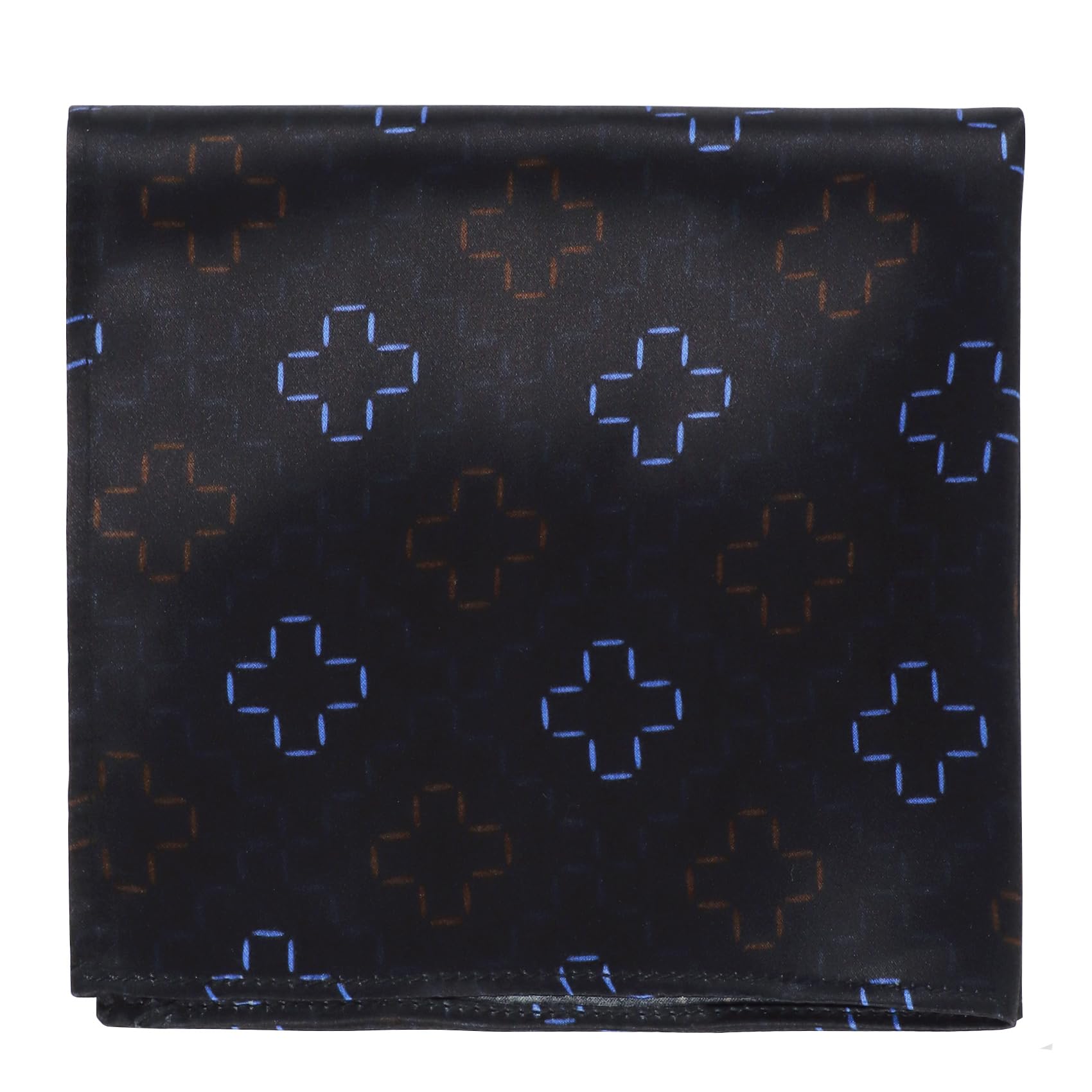 MANSPHIL Brown Geometrical Mens Pocket Square, 100% Silk Handkerchief for Tuxedo Suit, Wedding, Proms