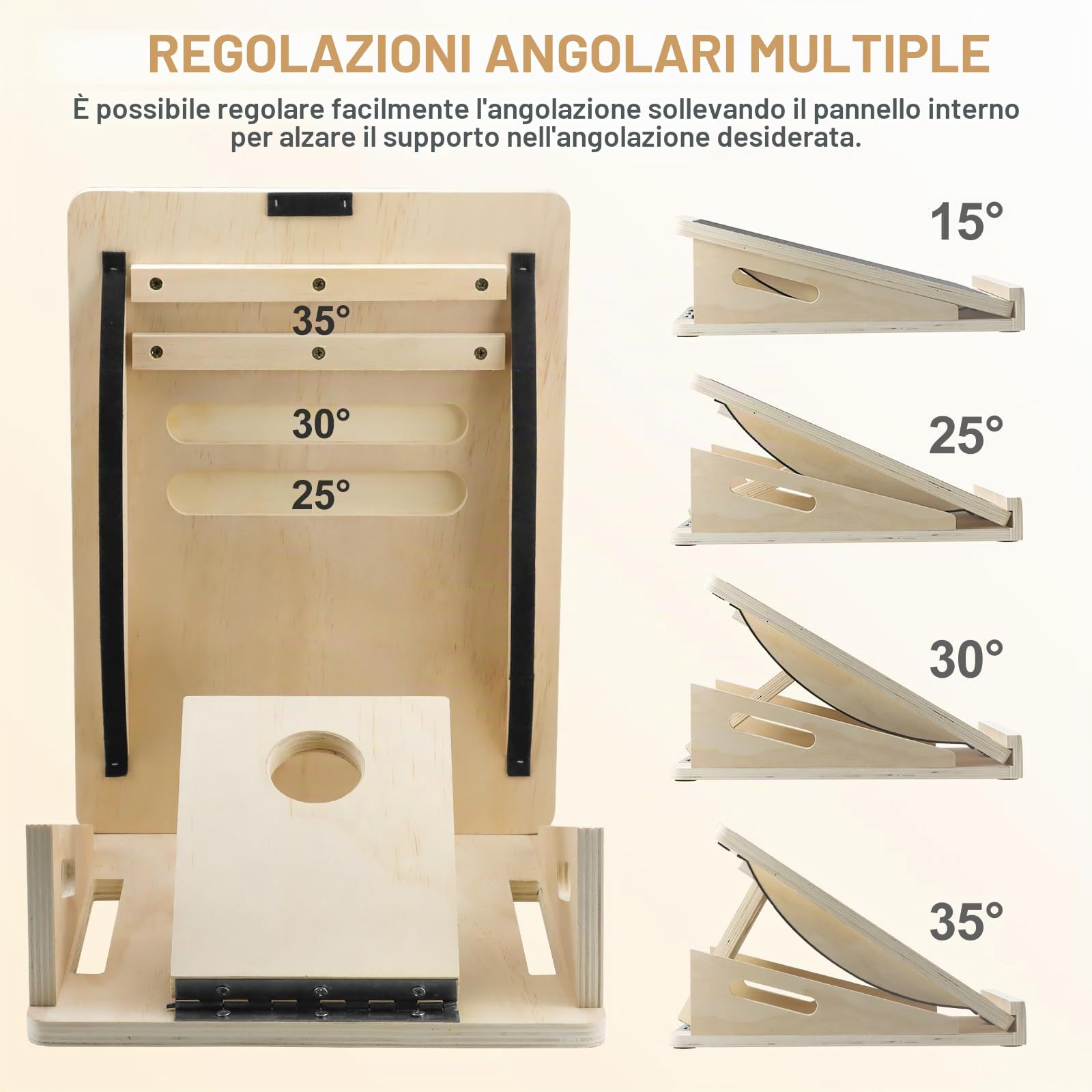 Qingning 2 in 1 Tavola di Equilibrio & Tavola Inclinata Regolabile in Legno | Balance Board Professionale in Legno, Tavola di Bilanciamento Fitness, per Stretching Polpacci, Muscolare e Squat