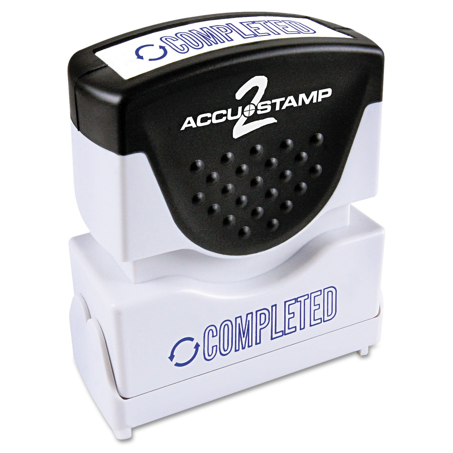 Accustamp2 035582 Pre-Inked Shutter Stamp with Microban, Blue, Completed, 1 5/8 X 1/2