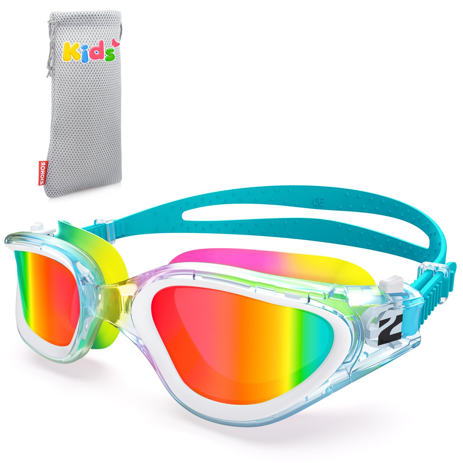 ZIONOR Schwimmbrille Kinder, G1MINI ULTRA Polarisiert Komfortabel Kinder Schwimmbrille, Anti Nebel UV-Schutz Schwimmbrille für Mädchen und Jungen (Jahre 3-14)