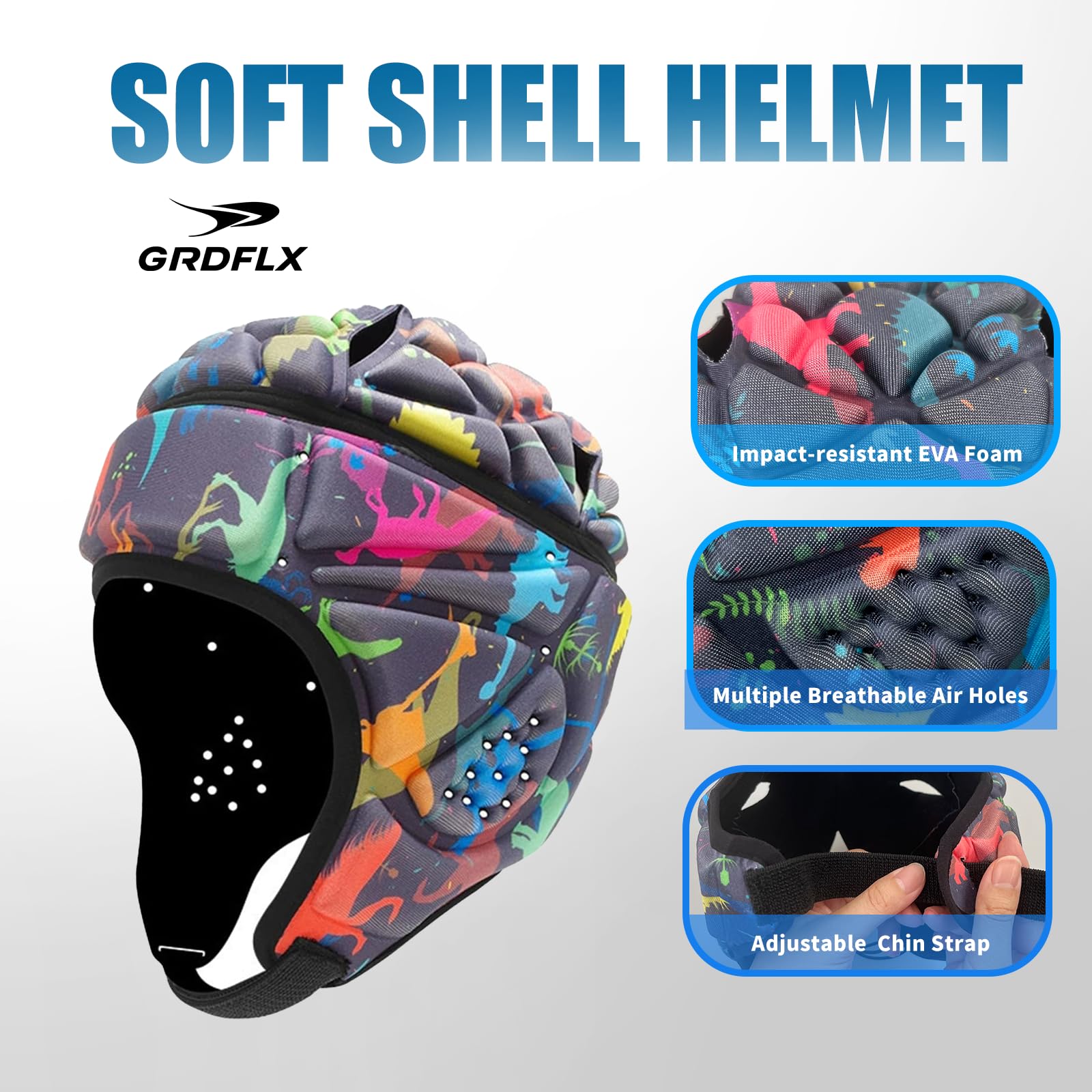 GRDFLX Soft Flag Football Helmet Rugby Hearguard 7v7 Protective Padded Helmet for Youth Kids Adults