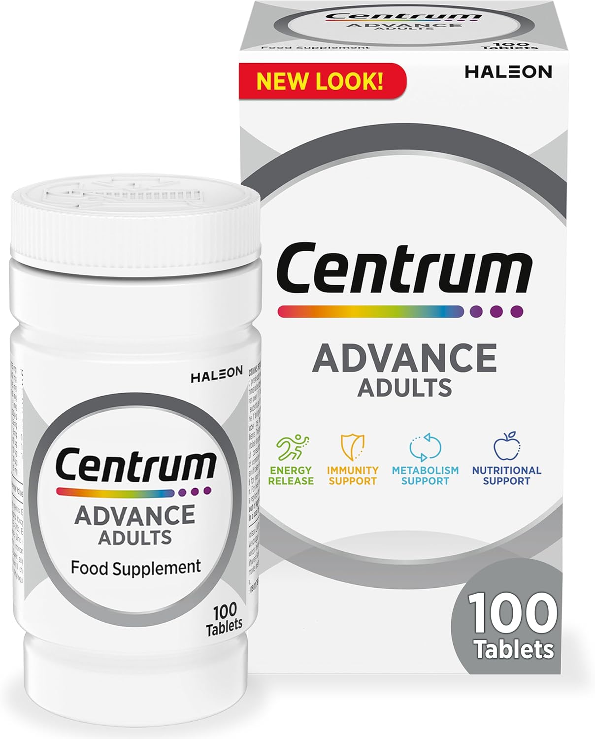 Centrum Advance Multivitamin & Mineral Supplements, 24 essential nutrients including vitamin D, C, Calcium, Daily Multivitamin Tablets, 100ct