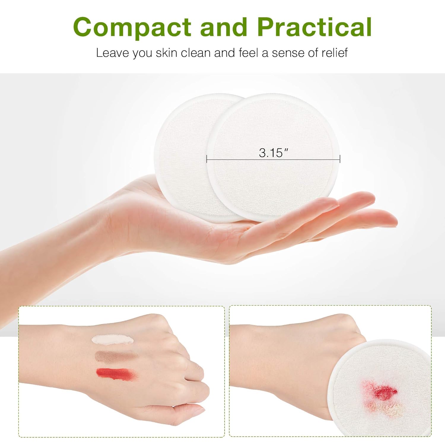 InnoGear Reusable Makeup Remover Pads, 28 Pack Washable Eye Makeup Remover Pads Organic Cotton Rounds Facial Cleansing Pads Bamboo Face Pads Makeup Remover Cloth with Laundry Bag : Beauty & Personal Care