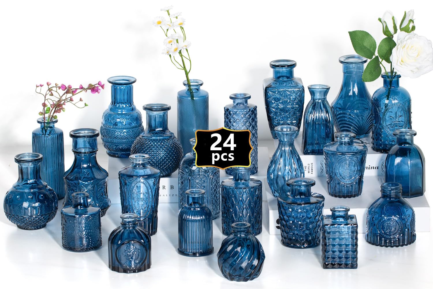 Mini Knospe Vasen als Hochzeit Mittelstücke für Tische, klare Knospe Vasen für Blumen, kleine Blumenvasen geeignet für Geburtstag Party, Hochzeit, Baby-Dusche