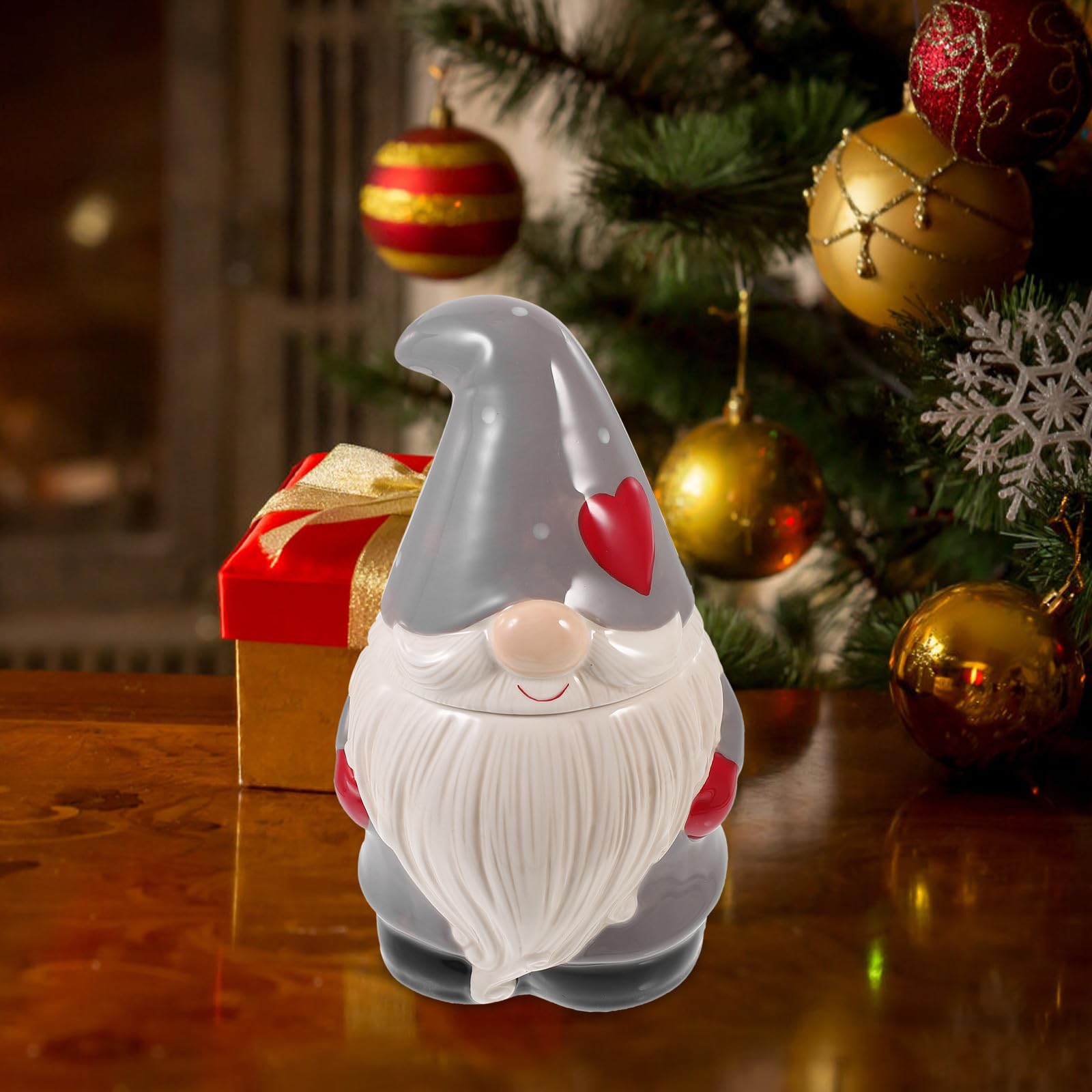 TOYANDONA Natalizio Barattolo in Ceramica a Forma di Babbo Natale per Dolci